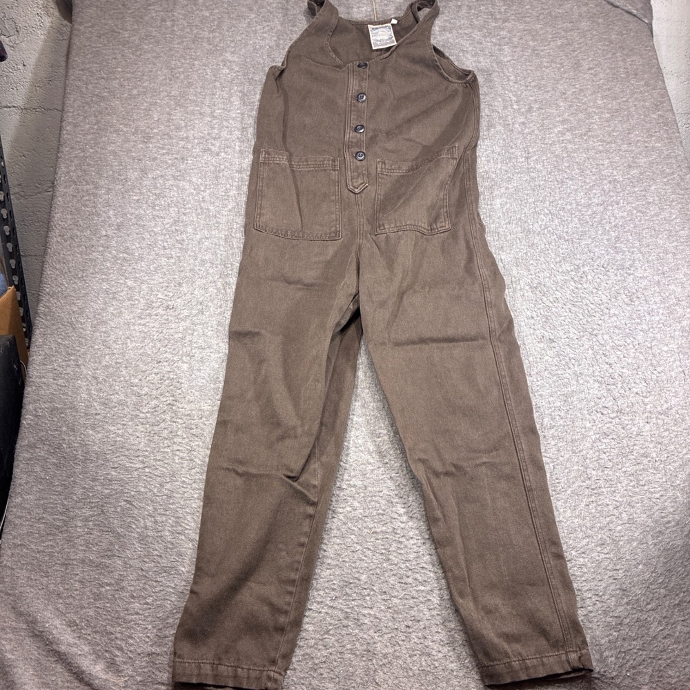 Jungmaven Jumpsuit Womens Small Brown Hemp Cotton Button Front Overalls